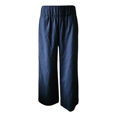 Pre-owned Aspesi Wool Large Pants In Blue