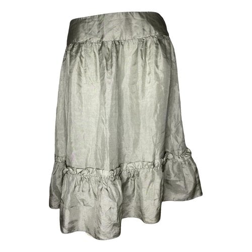 Pre-owned Miu Miu Silk Mid-length Skirt In Green