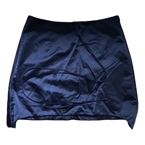 Pre-owned Helmut Lang Silk Mini Skirt In Black