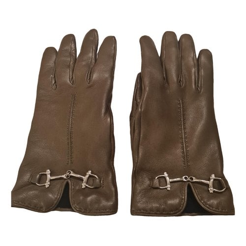 Pre-owned Gucci Leather Gloves In Other