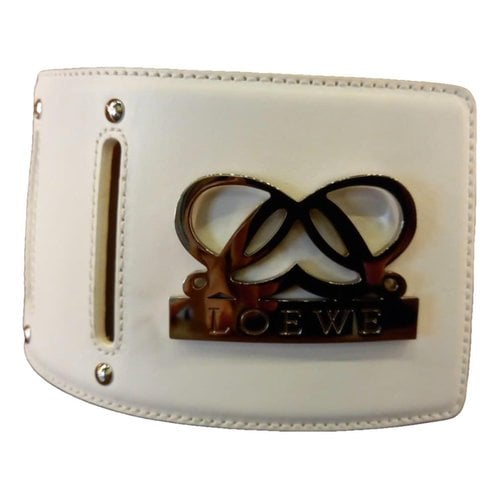 Pre-owned Loewe Leather Belt In Ecru