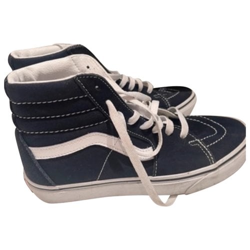 Pre-owned Vans Patent Leather Lace Ups In Navy