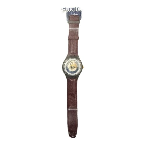 Pre-owned Swatch Watch In Burgundy