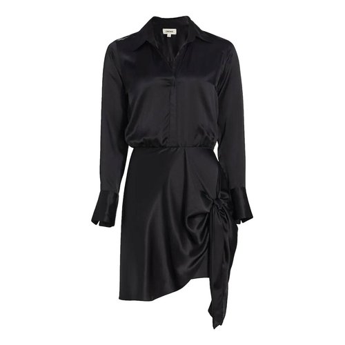 Pre-owned L Agence Silk Mini Dress In Black