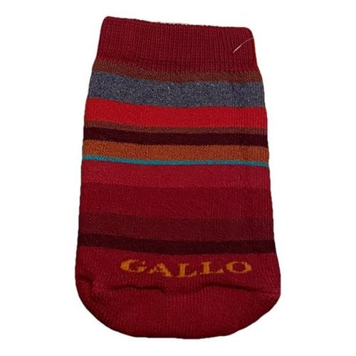 Pre-owned Gallo Scarf & Pocket Square In Red