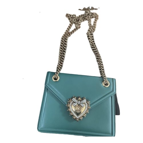 Pre-owned Dolce & Gabbana Devotion Leather Handbag In Green