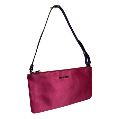 Pre-owned Miu Miu Cloth Clutch Bag In Pink