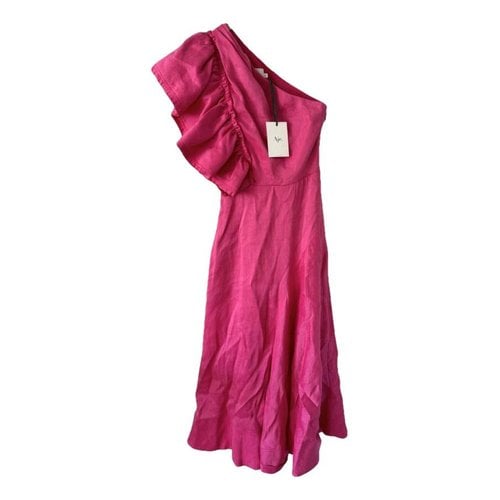 Pre-owned Aje Linen Mid-length Dress In Pink