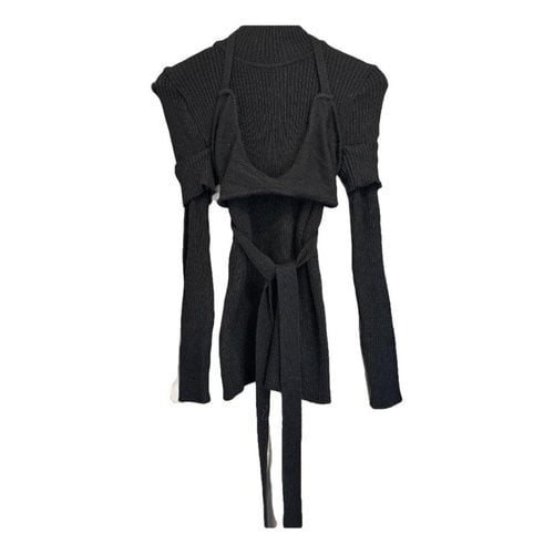 Pre-owned Thebe Magugu Wool Blouse In Black
