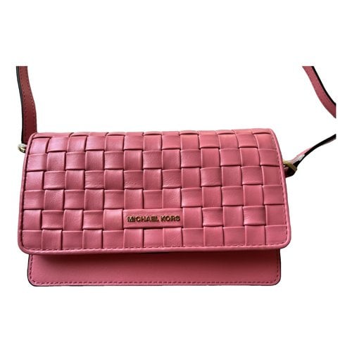 Pre-owned Michael Kors Jet Set Leather Clutch Bag In Pink