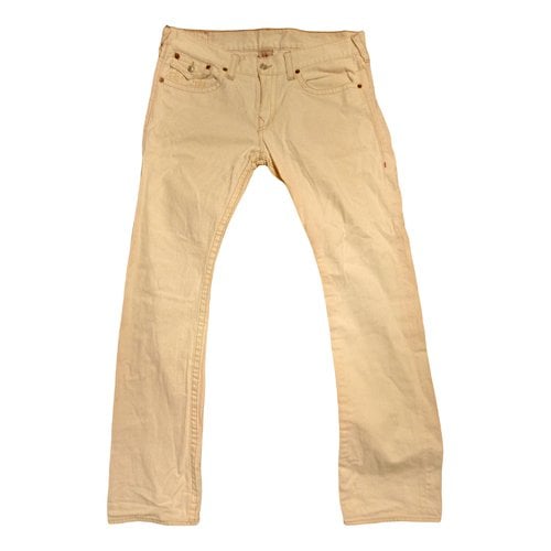 Pre-owned True Religion Straight Jeans In Beige