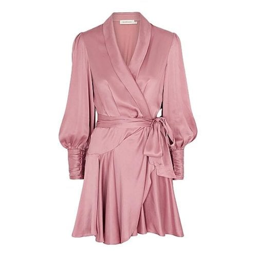 Pre-owned Zimmermann Silk Mini Dress In Pink