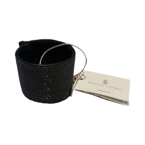 Pre-owned Brunello Cucinelli Leather Bracelet In Black