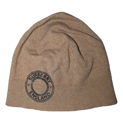 Pre-owned Burberry Cashmere Beanie In Camel