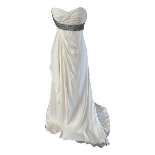Pre-owned Roberto Cavalli Silk Dress In White