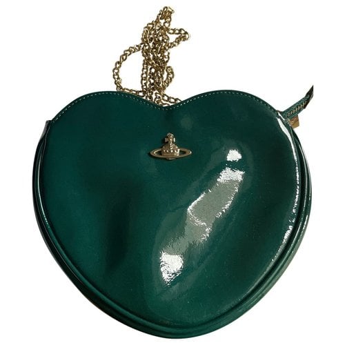 Pre-owned Vivienne Westwood Chancery Heart Patent Leather Crossbody Bag In Green