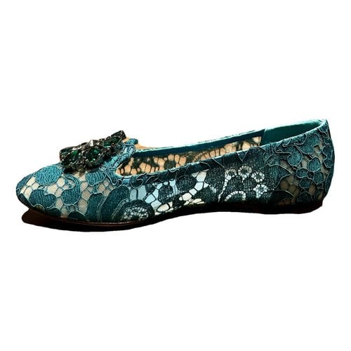 Pre-owned Dolce & Gabbana Cloth Flats In Green