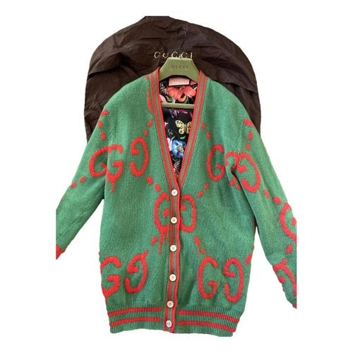 Pre-owned Gucci Wool Cardigan In Green