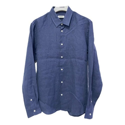 Pre-owned Sandro Linen Shirt In Blue