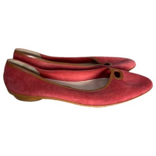 Pre-owned Ferragamo Ballet Flats In Red