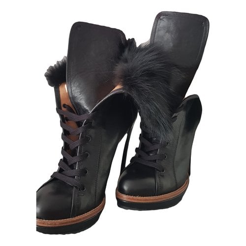 Pre-owned Etro Leather Boots In Black