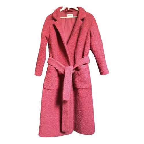 Pre-owned Ganni Wool Coat In Pink