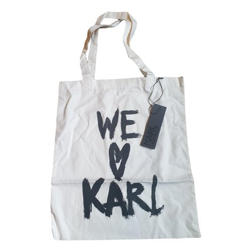 Pre-owned Karl Lagerfeld Handbag In Beige