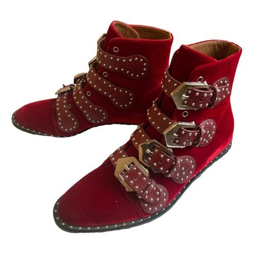 Pre-owned Givenchy Boots In Burgundy