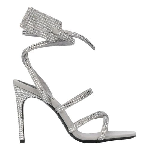 Pre-owned Off-white Leather Sandals In Grey