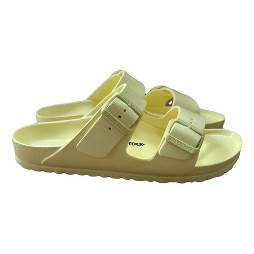 Pre-owned Birkenstock Mules In Yellow