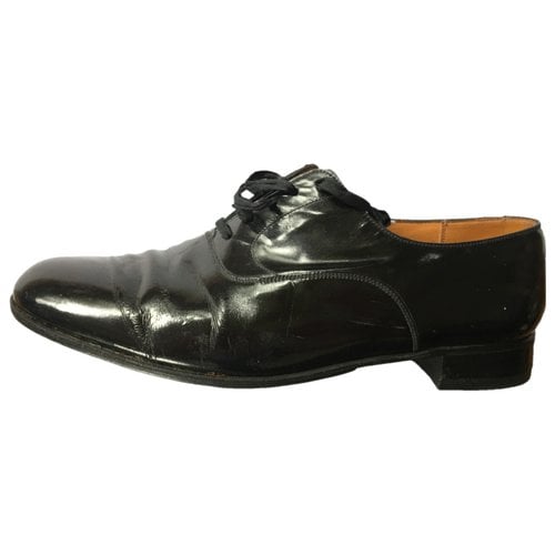 Pre-owned Jm Weston Patent Leather Lace Ups In Black