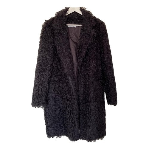 Pre-owned Elizabeth And James Faux Fur Puffer In Black