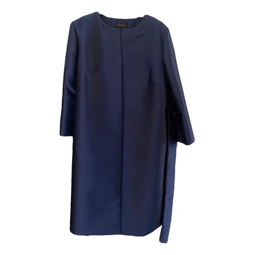 Pre-owned Luisa Spagnoli Silk Coat In Blue
