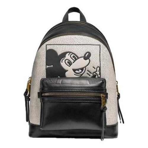 Pre-owned Coach Disney Collection Leather Backpack In Black