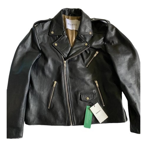 Pre-owned Deadwood Leather Jacket In Black