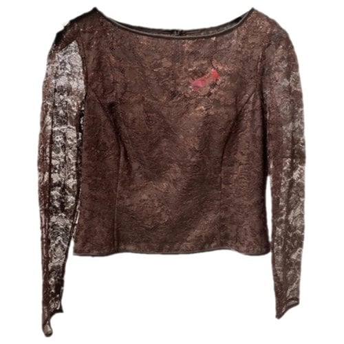 Pre-owned Emanuel Ungaro Lace Shirt In Brown