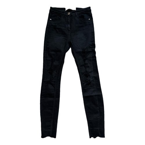 Pre-owned Elisabetta Franchi Slim Jeans In Black