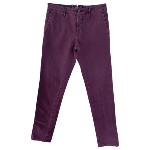 Pre-owned Incotex Trousers In Burgundy
