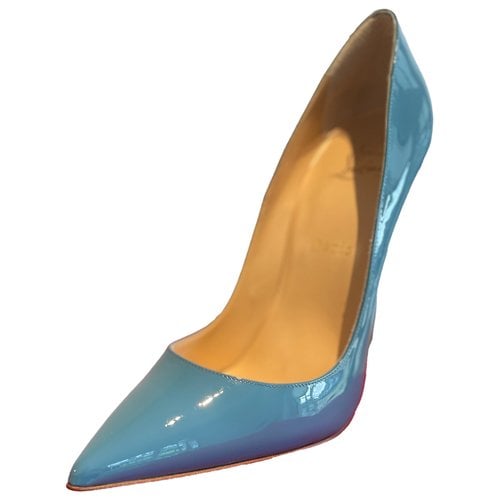 Pre-owned Christian Louboutin So Kate Patent Leather Heels In Blue