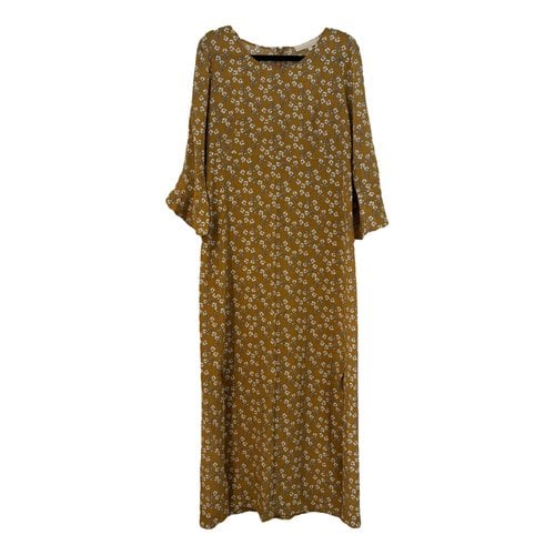 Pre-owned Vanessa Bruno Silk Mid-length Dress In Yellow