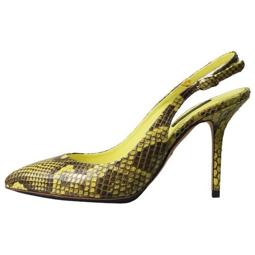 Pre-owned Dolce & Gabbana Leather Heels In Yellow