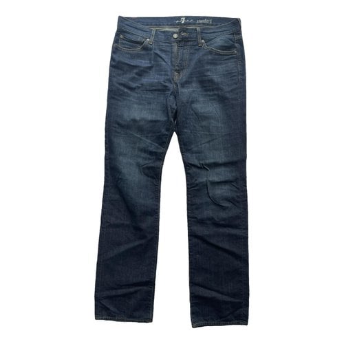 Pre-owned 7 For All Mankind Straight Jeans In Blue