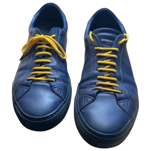 Pre-owned Givenchy Leather Low Trainers In Blue
