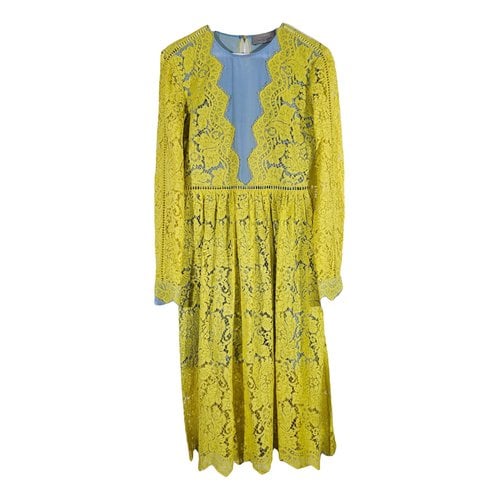 Pre-owned Preen By Thornton Bregazzi Mid-length Dress In Yellow