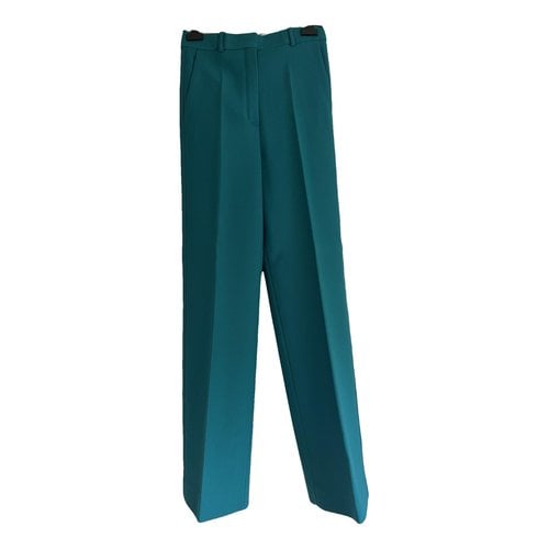 Pre-owned Celine Wool Large Pants In Turquoise