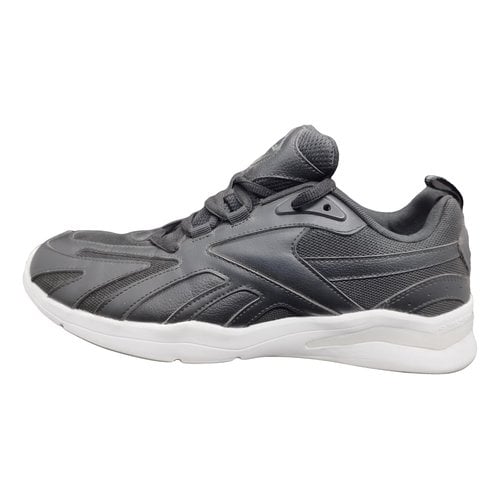 Pre-owned Reebok Run.r96 Leather Low Trainers In Black