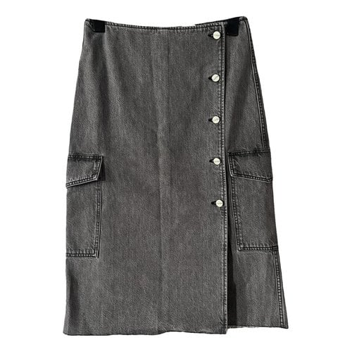 Pre-owned Ganni Mid-length Skirt In Grey