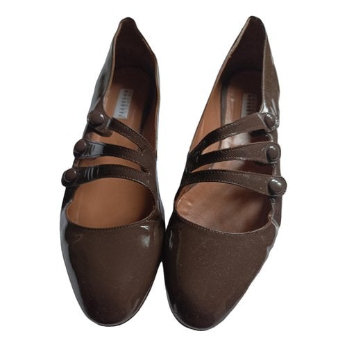 Pre-owned Fratelli Rossetti Leather Ballet Flats In Brown