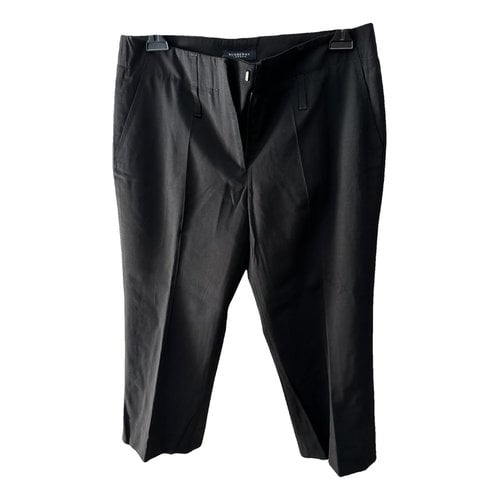 Pre-owned Burberry Wool Trousers In Black