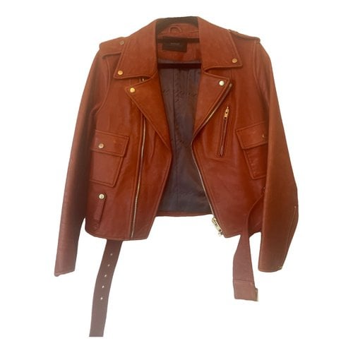 Pre-owned Initial Leather Jacket In Brown
